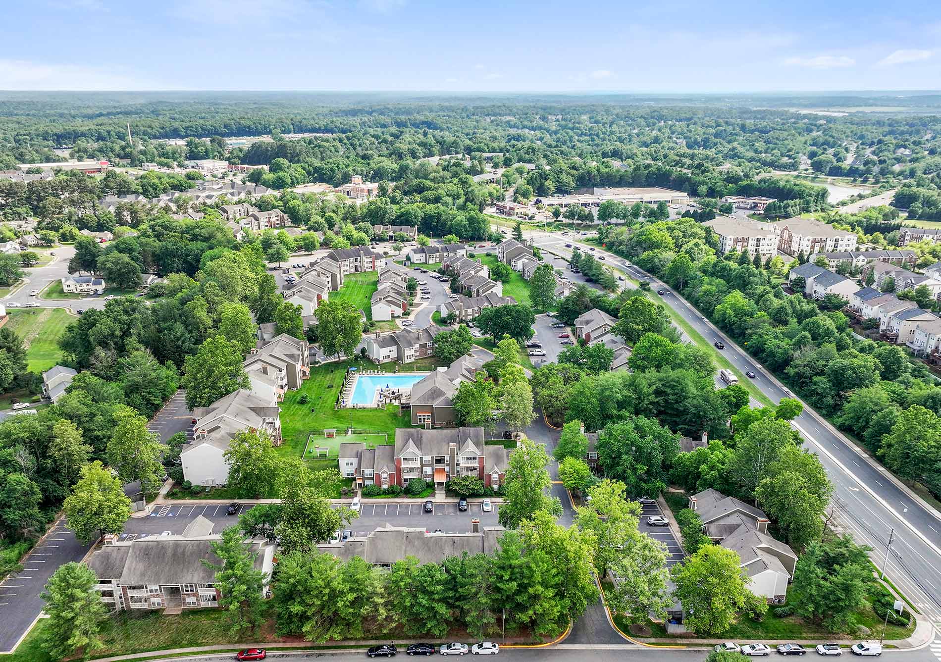 Wellington Place at Olde Town aerial property exterior
