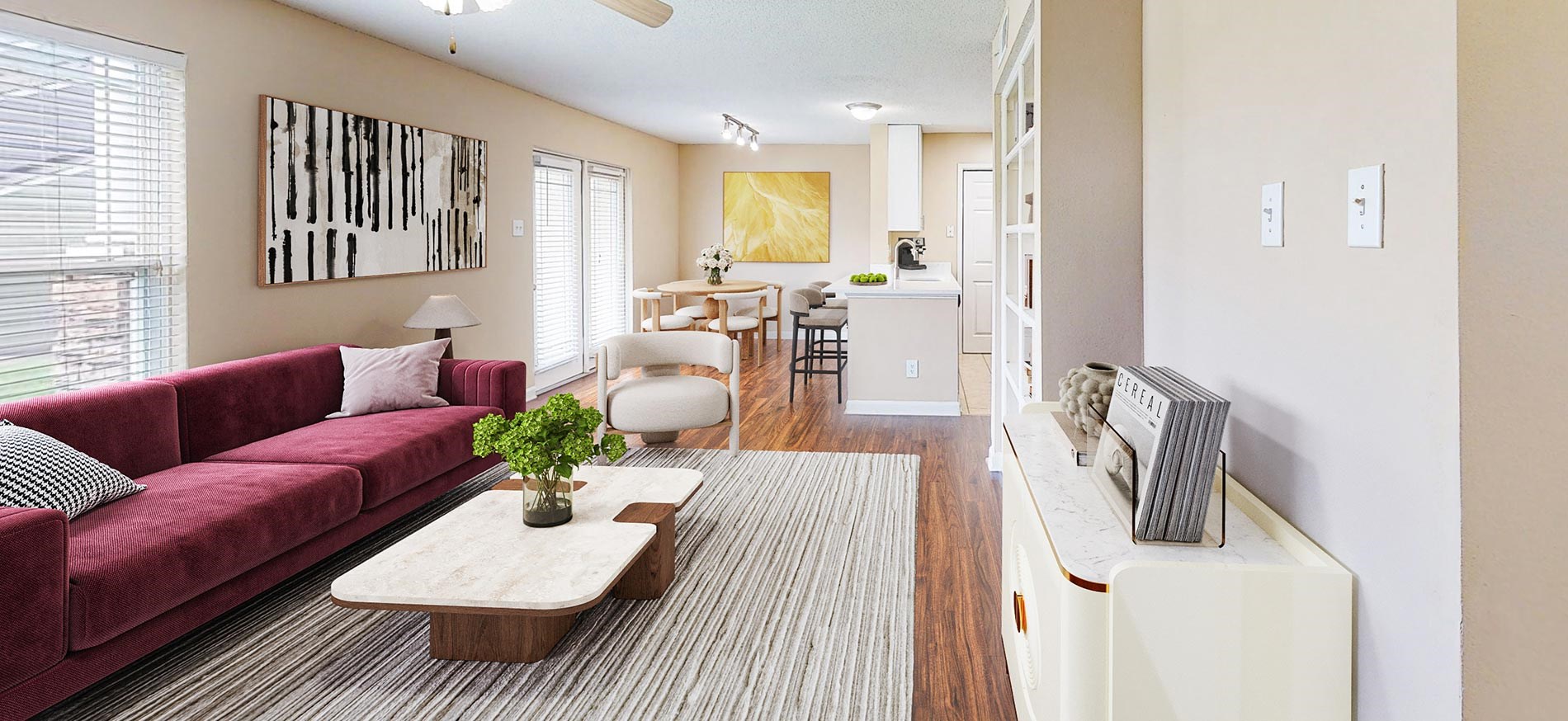 Wellington Place staged living room