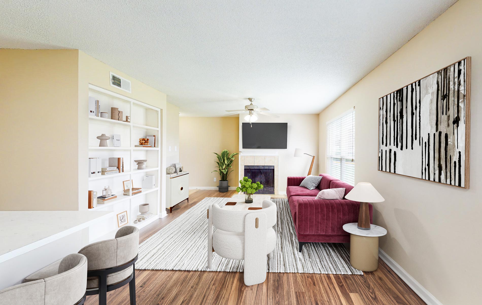 Wellington Place staged living room