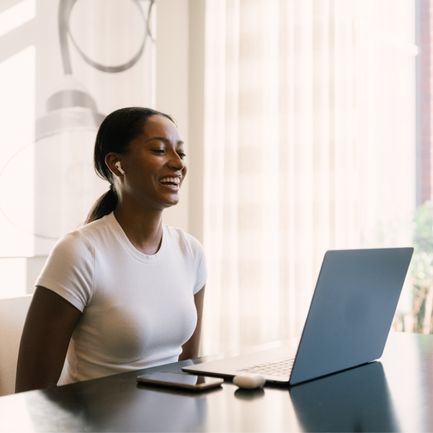 Woman using laptop